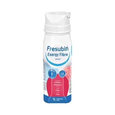 FRESUBIN ENERGY Fiber DRINK Jordgubb Dryckesflaska, 4X200 ml