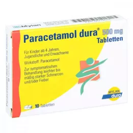 PARACETAMOL dura 500 mg tabletter, 10 st