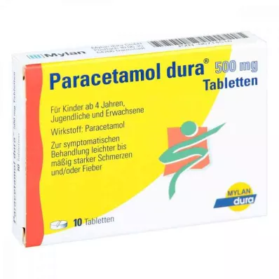 PARACETAMOL dura 500 mg tabletter, 10 st PARACETAMOL dura 500 mg tabletter, 10 st