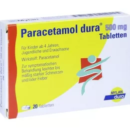 PARACETAMOL dura 500 mg tabletter, 20 st