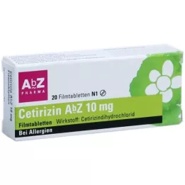 CETIRIZIN AbZ 10 mg filmdragerade tabletter, 20 st