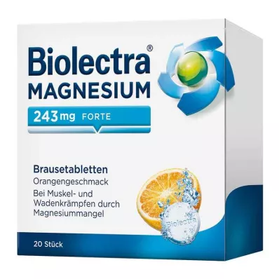 BIOLECTRA Magnesium 243 mg forte Orange brustabletter, 20 st