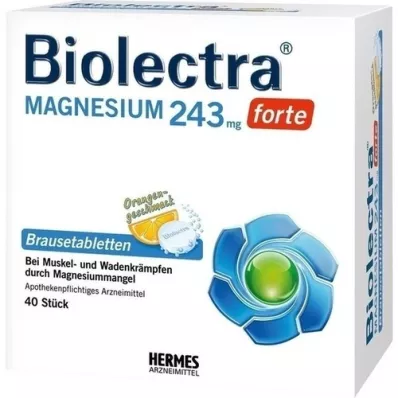 BIOLECTRA Magnesium 243 mg forte Orange brustabletter, 40 st