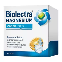 BIOLECTRA Magnesium 243 mg forte Orange brustabletter, 40 st