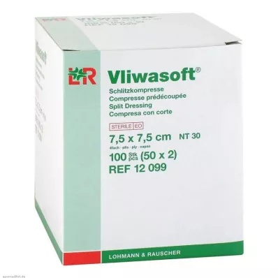 VLIWASOFT Slitkompresser 7,5x7,5 cm sterila 4l., 50X2 st VLIWASOFT Slitkompresser 7,5x7,5 cm sterila 4l., 50X2 st