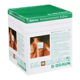 ASKINA Gasvävskompresser 5x5 cm sterila 8x, 25X2 st