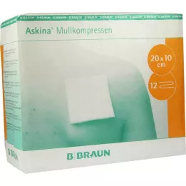 ASKINA Gasvävskompresser 10x20 cm, icke-sterila, 12-faldiga, 100 st