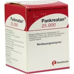 PANKREATAN 25 000 enterotäckta hårda kapslar, 50 st