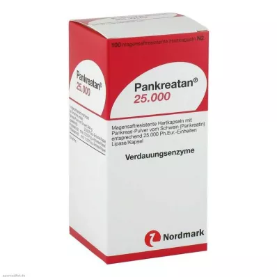 Pankreatan 25 000 gastroresistenta kapslar, 100 stycken
