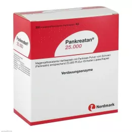 PANKREATAN 25 000 enterotäckta hårda kapslar, 200 st