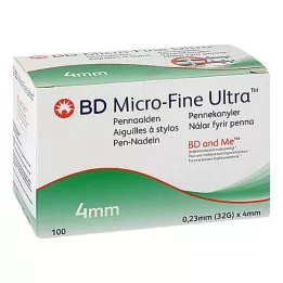 BD MICRO-FINE+ 4 stiftnålar 0,23x4 mm, 100 st