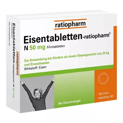 EISENTABLETTEN-ratiopharm N 50 mg filmdragerade tabletter, 100 st