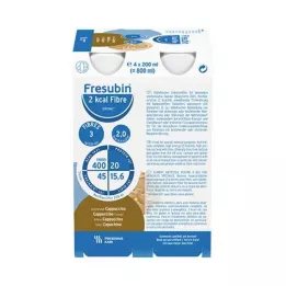 FRESUBIN 2 kcal Fibrer DRINK Cappuccino Dryckesflaska, 4X200 ml