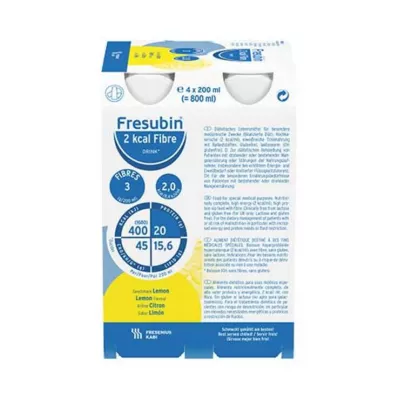 FRESUBIN 2 kcal Fibrer DRINK Citrondryck Flaska, 4X200 ml FRESUBIN 2 kcal Fibrer DRINK Citrondryck Flaska, 4X200 ml