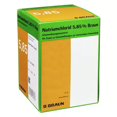 Natriumklorid 5,85 % Braun infusionslösning koncentrat, 20x100 ml Natriumklorid 5,85 % Braun infusionslösning koncentrat, 20x100 ml
