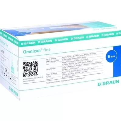 OMNICAN fin Pen Cannula 31 G 0,25x6 mm, 100 st