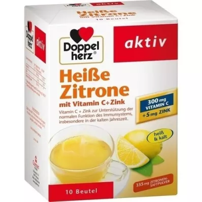 DOPPELHERZ vitamin C+zinkgranulat med varm citron, 10 st