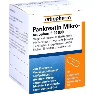 PANKREATIN Micro-ratio.20.000 Enteric-coated hårda kapslar, 50 st