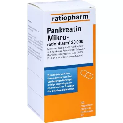 PANKREATIN Micro-ratio.20.000 Enteric-coated hårda kapslar, 100 st