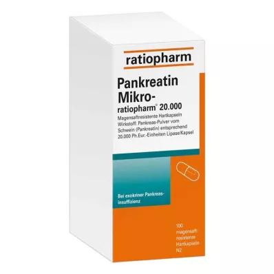 PANKREATIN Micro-ratio.20.000 Enteric-coated hårda kapslar, 100 st