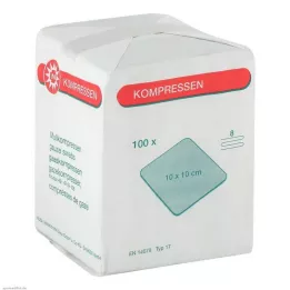 MULLKOMPRESSEN 10x10 cm icke-steril 8x, 100 st