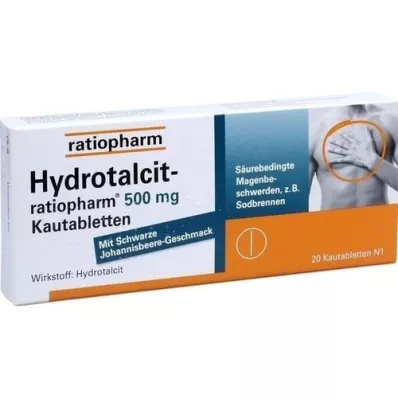 HYDROTALCIT-ratiopharm 500 mg tuggtabletter, 20 st