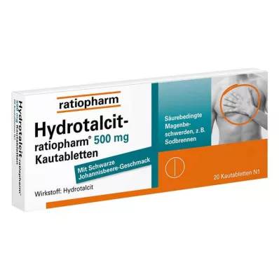 HYDROTALCIT-ratiopharm 500 mg tuggtabletter, 20 st HYDROTALCIT-ratiopharm 500 mg tuggtabletter, 20 st