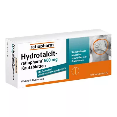 HYDROTALCIT-ratiopharm 500 mg tuggtabletter, 50 st HYDROTALCIT-ratiopharm 500 mg tuggtabletter, 50 st