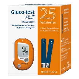 GLUCO TEST Plus teststickor för blodglukos, 25 st