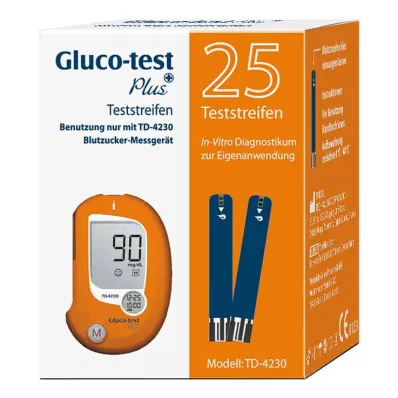 GLUCO TEST Plus teststickor för blodglukos, 25 st