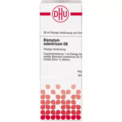 BISMUTUM SUBNITRICUM D 8 utspädning, 20 ml