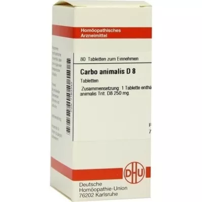 CARBO ANIMALIS D 8 tabletter, 80 pc
