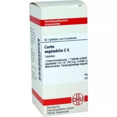 CARBO VEGETABILIS C 5 tabletter, 80 pc