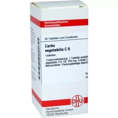 CARBO VEGETABILIS C 6 tabletter, 80 pc