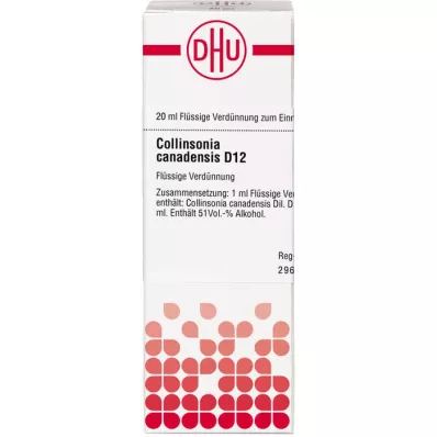 COLLINSONIA CANADENSIS D 12 Utspädning, 20 ml