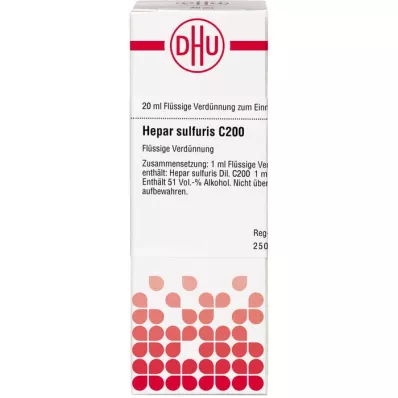 HEPAR SULFURIS C 200 Utspädning, 20 ml