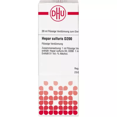 HEPAR SULFURIS D 200 utspädning, 20 ml