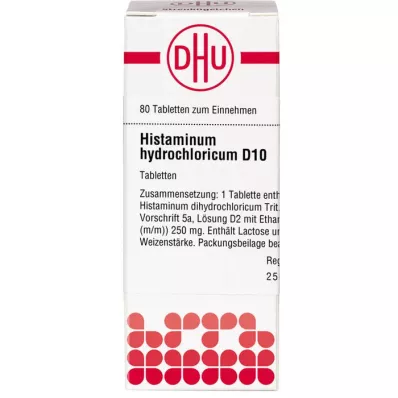 HISTAMINUM hydrochloricum D 10 tabletter, 80 st