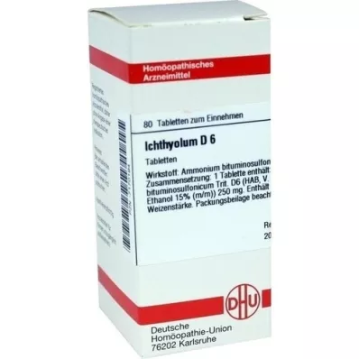 ICHTHYOLUM D 6 tabletter, 80 pc