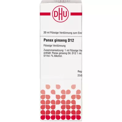 PANAX GINSENG D 12 Utspädning, 20 ml