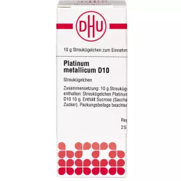 PLATINUM METALLICUM D 10 globuli, 10 g