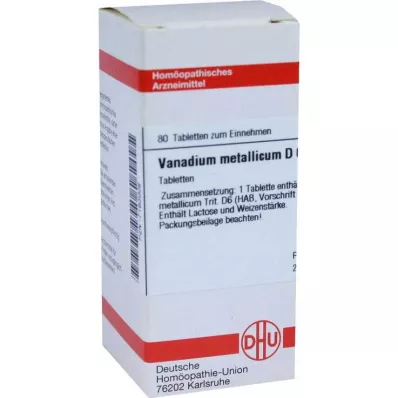 DHU Vanadium metallicum D 6 tabletter, 80 st DHU Vanadium metallicum D 6 tabletter, 80 st