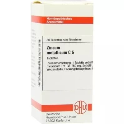 ZINCUM METALLICUM C 6 tabletter, 80 pc