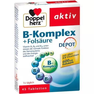 DOPPELHERZ B-komplex+folsyra tabletter, 45 st