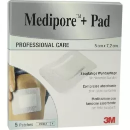 MEDIPORE+Pad 3M 5x7,2cm 3562NP Plåster, 5 st