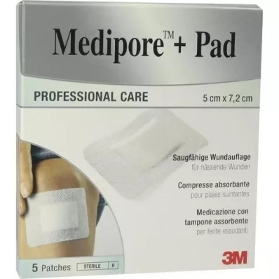 MEDIPORE+Pad 3M 5x7,2cm 3562NP Plåster, 5 st