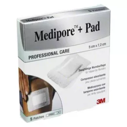 MEDIPORE+Pad 3M 5x7,2cm 3562NP Plåster, 5 st