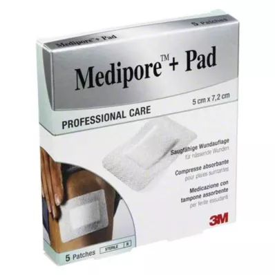 MEDIPORE+Pad 3M 5x7,2cm 3562NP Plåster, 5 st