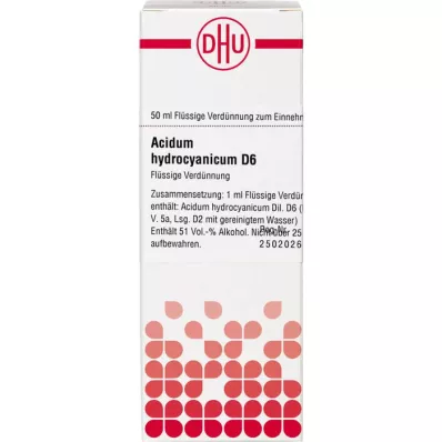 ACIDUM HYDROCYANICUM D 6 Utspädning, 50 ml