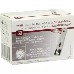 BEURER GL32/GL34/BGL60 teststickor för blodglukos, 50 st